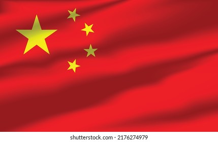 Bandera vectorial de China ondeando banderas de flujo realistas