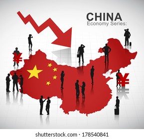 Vector of China Recession