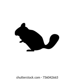 Vector chinchilla silhouette view side for retro logos, emblems, badges, labels template vintage design element. Isolated on white background