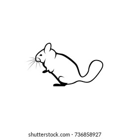 Vector chinchilla silhouette view side for retro logos, emblems, badges, labels template vintage design element. Isolated on white background