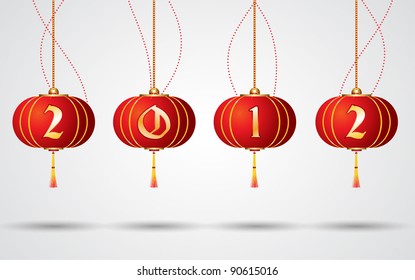 Vector chinese 2012 lanterns