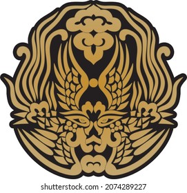 Vector chinese amulet of the phoenix family. Wedding headdress of the bride. Amulet, talisman of Asian peoples
