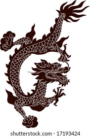 Vector of Chinese Ancient Dragon Pattern