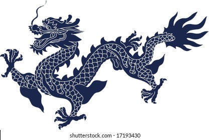 Vector Of Chinese Ancient Dragon Pattern