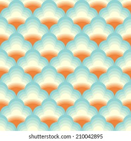 Vector Chinese cloud seamless pattern background with sunlight for summer