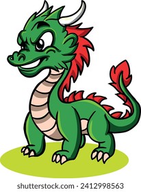 vector chinese dragon for lunar calender shio flat color drawing on manga studio dan trace on adobe illustrator