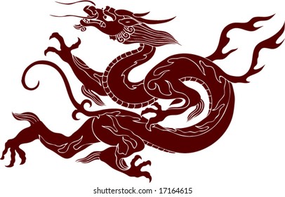 Vector of Chinese Dragon Pattern