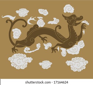 Vector of Chinese Dragon Pattern