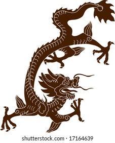 Vector of Chinese Dragon Pattern