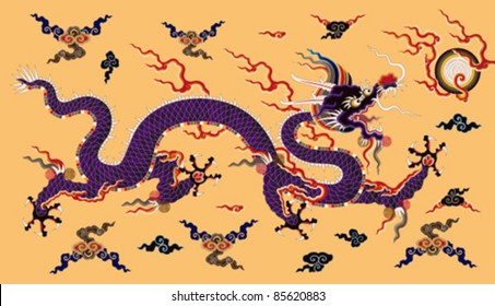 Vector of Chinese Dragon pattern. It is a symbol to represent imperial power in China