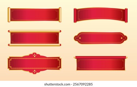 Vector : Chinese Empty Banner Decorative - for Banner Sale, Title, Name Tag, Label Celebrate Chinese New Year