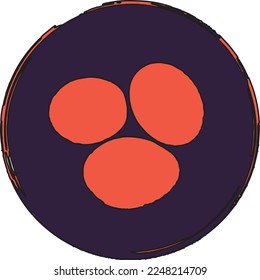 Vector with Chinese fengshui concept. 3 holes are illustriated for 3 lucky coins in red color. This is symbolized for wealthiness and a good meaningful gift to hand out during Lunar New Year. 