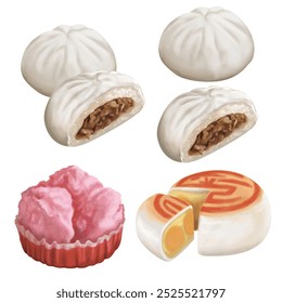 Vector of Chinese food, Digital Paint