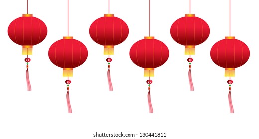 Vector chinese hanging lanterns