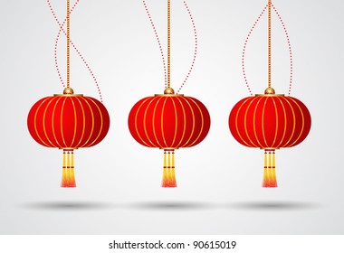 Vector chinese hanging lanterns