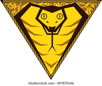 Vector Chinese horoscope signs in the triangle - Year of the Snake