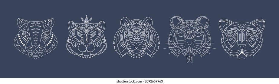 Vector Chinese new year 2022 year of the tiger - Chinese zodiac symbol, Lunar new year concept, modern background design