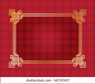 Vector of Chinese New Year 2023 of rabbit graphic elements red pattern oriental ornament gold frame. Asian traditional decoration For Chinese Holiday greeting card festival, carnival Japan China Korea
