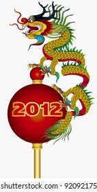 Vector Chinese New Year Calligraphy for the Year of Dragon 2012