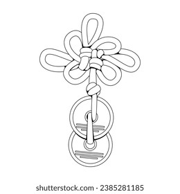 Vector Chinese New Year Coin Ornaments Art Deco Isolated