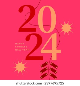 Vector chinese new year of dragon instagram post
