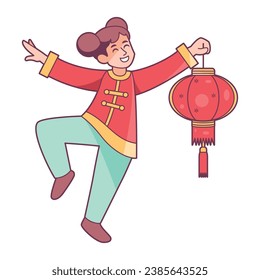 Ilustración del farol de Año Nuevo chino vectorial aislada