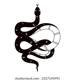 Vector Chinese New Year Snake Ornament Cartoon Illustration Isolated