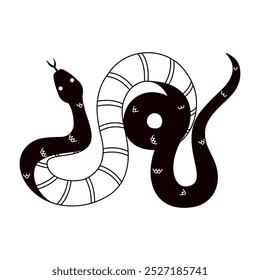 Ilustración de dibujos animados del ornamento de la serpiente del año Nuevo chino del Vector aislada