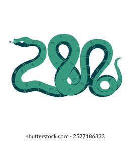Vector Chinese New Year Snake Ornament Cartoon Illustration Isolated