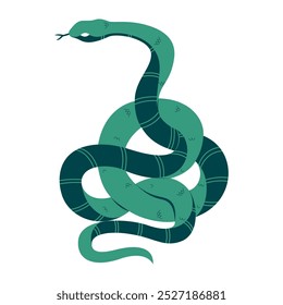 Ilustração de desenho animado do ornamento da cobra do ano novo chinês vetor isolada