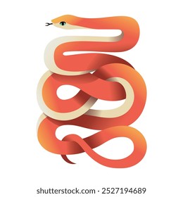 Ilustração de desenho animado do ornamento da cobra do ano novo chinês vetor isolada