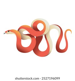 Ilustração de desenho animado do ornamento da cobra do ano novo chinês vetor isolada