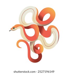 Ilustração de desenho animado do ornamento da cobra do ano novo chinês vetor isolada