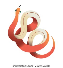 Vector Chinese New Year Snake Ornament Cartoon Illustration Isolated