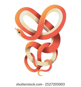 Ilustración de dibujos animados del ornamento de la serpiente del año Nuevo chino del Vector aislada