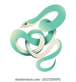 Ilustração de desenho animado do ornamento da cobra do ano novo chinês vetor isolada
