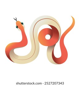 Vector Chinese New Year Snake Ornament Cartoon Illustration Isolated