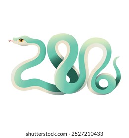 Vector Chinese New Year Snake Ornament Cartoon Illustration Isolated