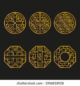 Vector Chinese Ornament In Golden Color