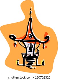 Vector Chinese pagoda
