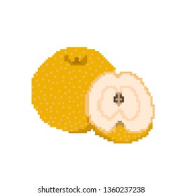 vector Chinese pear concept in pixel art