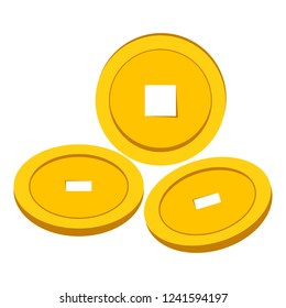 vector of Chinese people luck coins