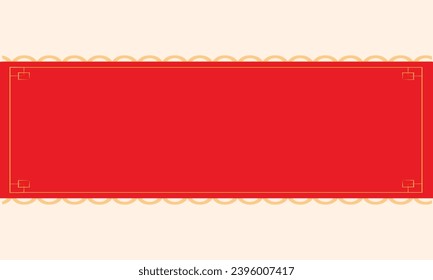 Vector chinese red horizontal banners with gold borders.