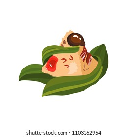 Vector of Chinese rice dumplings (zongzi) 