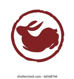 Vector Chinese seal for the Year of Rabbit