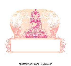 Vector of Chinese Traditional Artistic Buddhism Pattern
