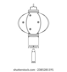 Vector Chinese Traditional Hanging Lantern Paper Illustration Isolated
