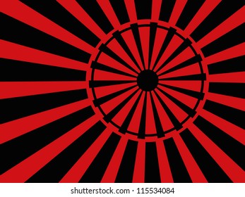 Vector Chinese Umbrella Logotype in Round Shape on Stripes Background