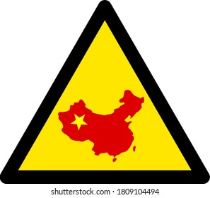 Vector chinese warning flat icon. Vector pictograph style is a flat symbol chinese warning icon on a white background.