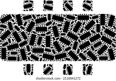 Vector chip icon collage. Chip collage is made from repeating self chip items. Recursive collage for chip icon.